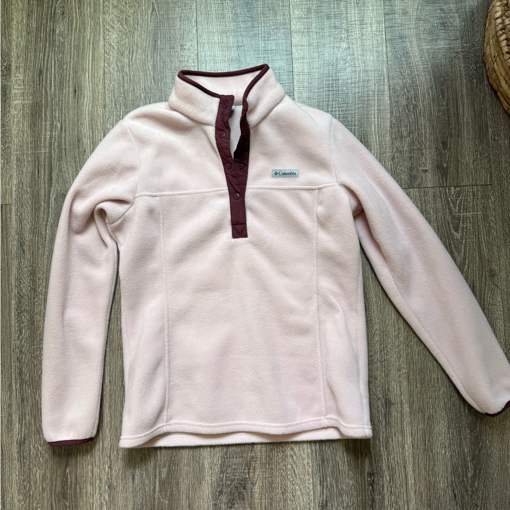 Columbia Cozy Pink and Red Fleece Sweater